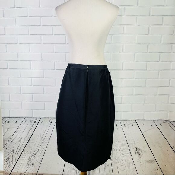 10/$25🦋 Spenser Jeremy Black 100% Silk Pencil Skirt - Size 12 - Picture 4 of 12